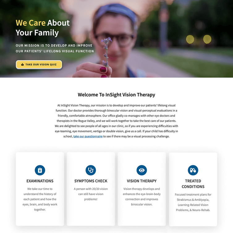 Modern Site, Clear User Flow – Insight Vision Therapy